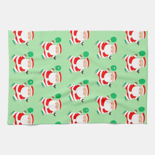 Ping-Pong Table Tennis Player Christmas Towel Theedoek (Horizontaal)