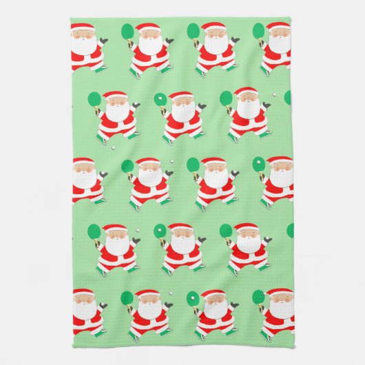 Ping-Pong Table Tennis Player Christmas Towel Theedoek (Verticaal)