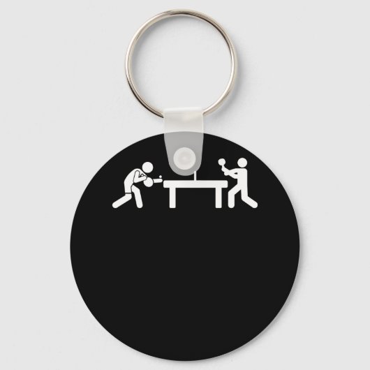 Ping Pong Table Tennis Stick Figures Pingpong Sleutelhanger (Voorkant)