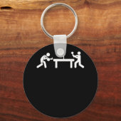 Ping Pong Table Tennis Stick Figures Pingpong Sleutelhanger (Voorkant)