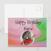 Ping pong tafel Tennis Happy Birthday Briefkaart (Voorkant / Achterkant)