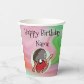 Ping pong tafel Tennis Happy Birthday Papieren Bekers (Voorkant)