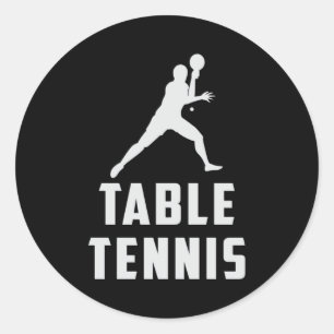 Ping Pong Tafel Tennis Paddle Speler Grappig cadea Ronde Sticker