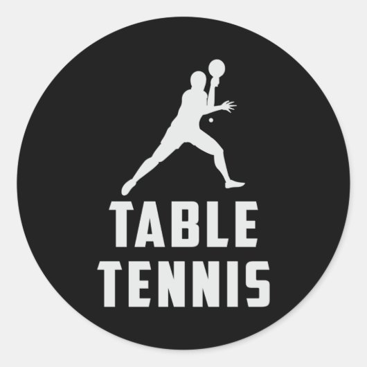 Ping Pong Tafel Tennis Paddle Speler Grappig cadea Ronde Sticker (Voorkant)