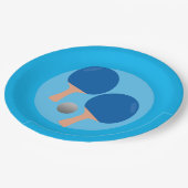 Ping Pong Tafel Tennis party blauwe achtergrond Papieren Bordje (Gekanteld)