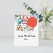 Ping pong tafeltennis 40e verjaardag Kaart Boss (Staand voorkant)