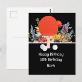 Ping pong tafeltennis 50e verjaardag Kaart Boss (Voorkant / Achterkant)