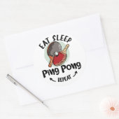 Ping pong tafeltennis verjaardag eten slaap herhal ronde sticker (Envelop)