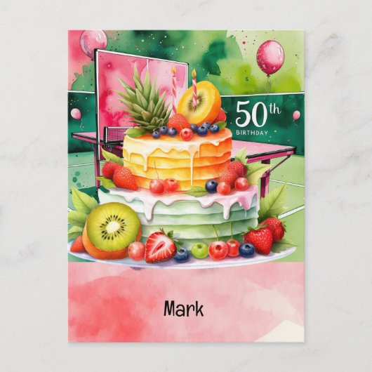 Ping pong tafeltennis verjaardags Kaart (Voorkant)