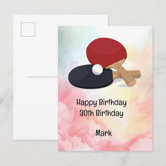 Ping pong tafeltennis verjaardags Kaart (Voorkant / Achterkant)