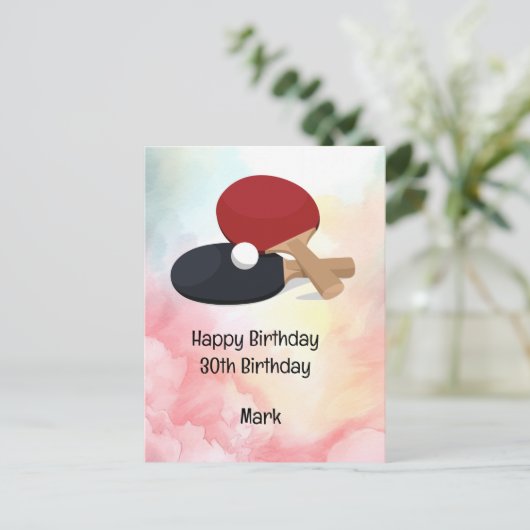 Ping pong tafeltennis verjaardags Kaart (Staand voorkant)