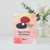 Ping pong tafeltennis verjaardags Kaart (Staand voorkant)