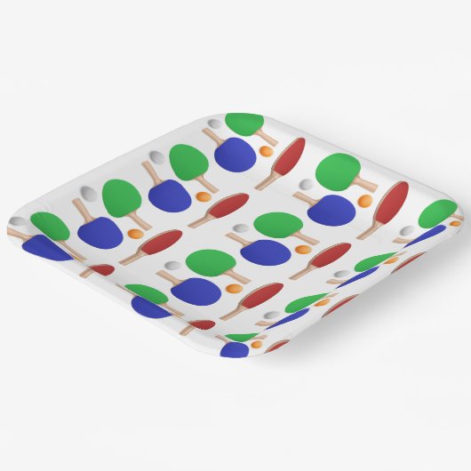 Ping Pong Tafeltennis Verjaardagsfeest Papieren Bordje (Gebogen)