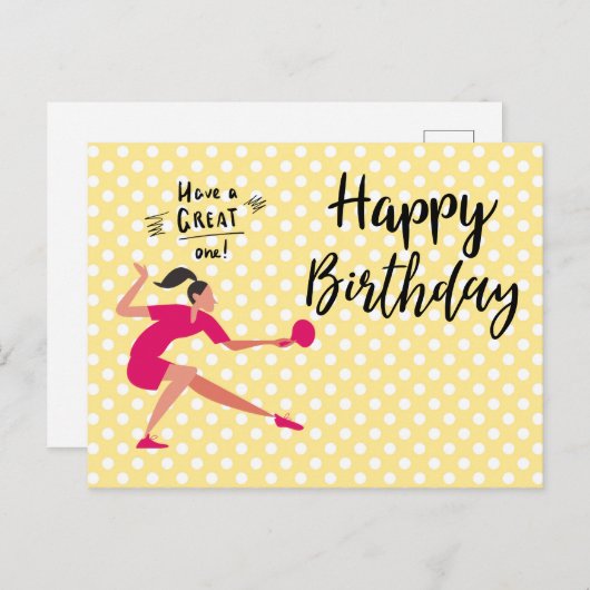 Ping Pong Tafeltennis Verjaardagsmeisje  Briefkaart (Voorkant / Achterkant)