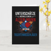 Ping Pong tafeltennissers voor gepensioneerden Kaart (Gele Bloem)