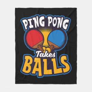 Ping Pong Takes Balls Design Tafeltennis Fleece Deken