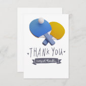 Ping Pong thema Bedankt kaart (Voorkant / Achterkant)