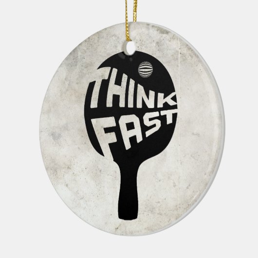 Ping Pong Think Fast Keramisch Ornament (Links)