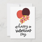 Ping Pong Valentijnsharttafeltennisspeler Feestdagenkaart (Voorkant)