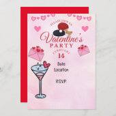 Ping Pong Valentijns's Heart Save the date Party Kaart (Voorkant / Achterkant)