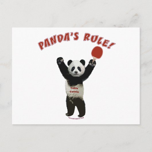 Ping Pong van het regime van Panda Briefkaart (Voorkant)