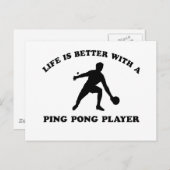 Ping Pong Vector Design Briefkaart (Voorkant / Achterkant)