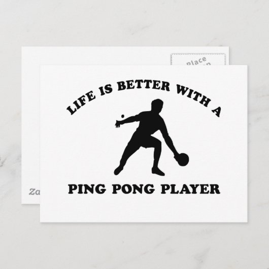 Ping Pong Vector Design Briefkaart (Voorkant / Achterkant)