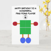 Ping Pong Verjaardag Kaart (Gele Bloem)