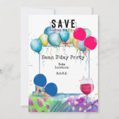 Ping Pong verjaardagsfeestje Save date Kaart (Voorkant)