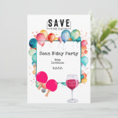 Ping Pong verjaardagsfeestje Save date Kaart (Staand voorkant)