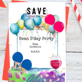 Ping Pong verjaardagsfeestje Save date Kaart