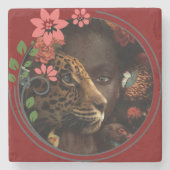 Ping pong vibes  stenen onderzetter (Voorkant)