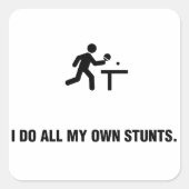 Ping Pong Vierkante Sticker (Voorkant)