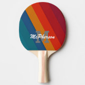 Ping Pong Vivid Stripes met monogram en naam Tafeltennisbatje (Voorkant)
