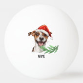 Ping pong Vrolijk kerstfeest met Santa Dog Pingpongbal (Voorkant)