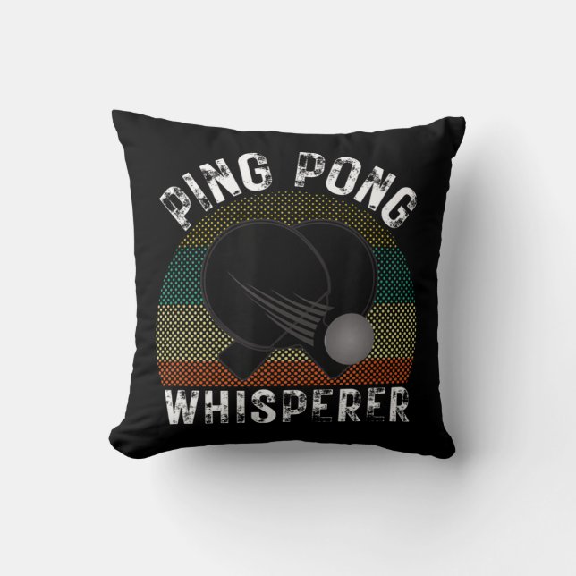 Ping Pong Whisperer Fun Ping Pong Player Gift Kussen (Voorkant)