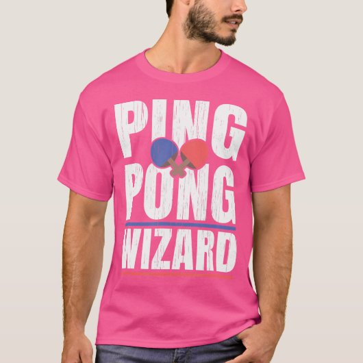 Ping Pong Wizard Player Champion Tshirt Kantoor Ta (Voorkant)