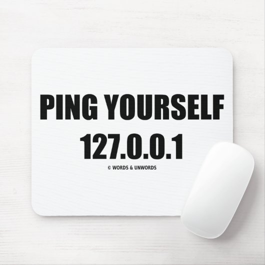 Pingel jezelf 127.0.0.1 (IT / computernetwerken) Muismat (Met muis)