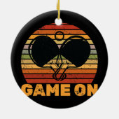 Pingel Pong Game op de Speler van de Varsiteit van Keramisch Ornament (Achterkant)