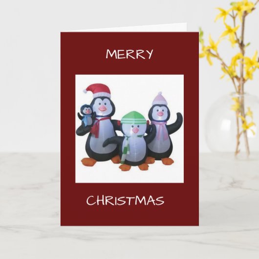 PINGOINS KOMEN SAMEN OM KERSTKAART TE ZEGGEN KAART (Gele Bloem)