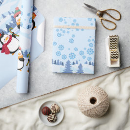 "Pingouin" Schattige Kerstmis Cadeaupapier