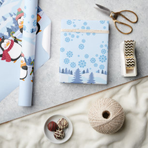 "Pingouin" Schattige Kerstmis Cadeaupapier