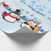 "Pingouin" Schattige Kerstmis Cadeaupapier (Hoek)