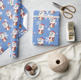 "Pingouin" Schattige kerstontwerp Cadeaupapier