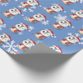 "Pingouin" Schattige kerstontwerp Cadeaupapier (Hoek)