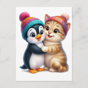 Pingouin Valentijnsdag grappige achtergronden 2026 Feestdagenkaart