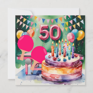 Pingpong 50e verjaardag kaart