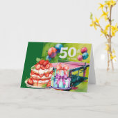 Pingpong 50e verjaardag kaart (Gele Bloem)