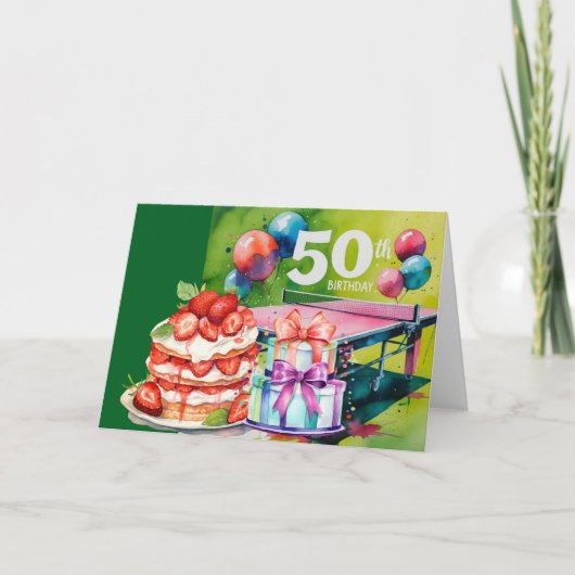 Pingpong 50e verjaardag kaart (Voorkant)
