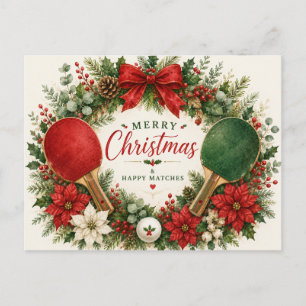 Pingpong Kerst thema Briefkaart